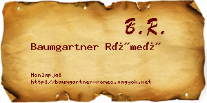 Baumgartner Rómeó névjegykártya